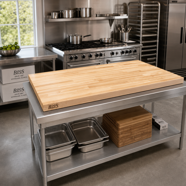 Product image #2 for Boos Block 60 x 30 Inch Northern Hard Rock Maple Kitchen Countertop, Blended Edge Grain, Varnique Finish