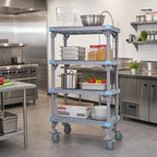 Thumbnail image #2 for Quantum Millenia QPM183662VS-5 Mobile Gray All-Polymer Shelving Unit, 5 Open Grid Shelves, 36 x 18 x 62 Inches