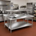 Thumbnail image #2 for Advance Tabco 144-Inch x 48-Inch 304 Stainless Steel Flat Top Work Table with Galvanized Undershelf
