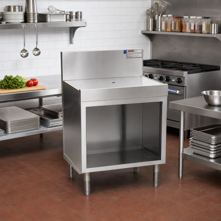 Product image #2 for Spec-Bar 24-Inch W x 19-Inch D Open Base Workboard Cabinet with Removable Perforated Stainless Steel Insert