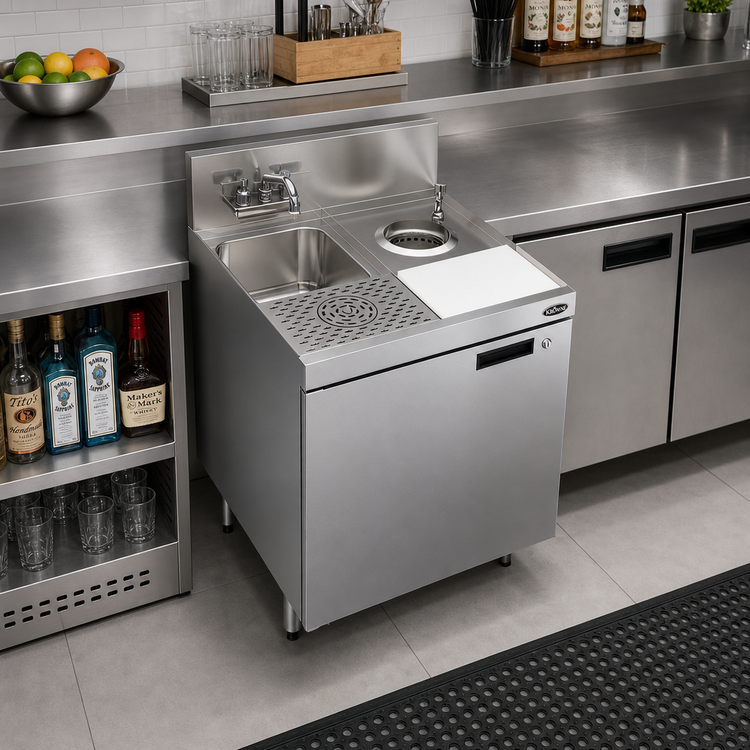 Product image #2 for Krowne Royal Series 24-Inch Underbar Speed Station with Cabinet Base and Locking Door