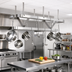 Thumbnail image #2 for Advance Tabco Ceiling-Mounted Triple-Bar Stainless Steel Pot Rack, 36 x 22 Inches