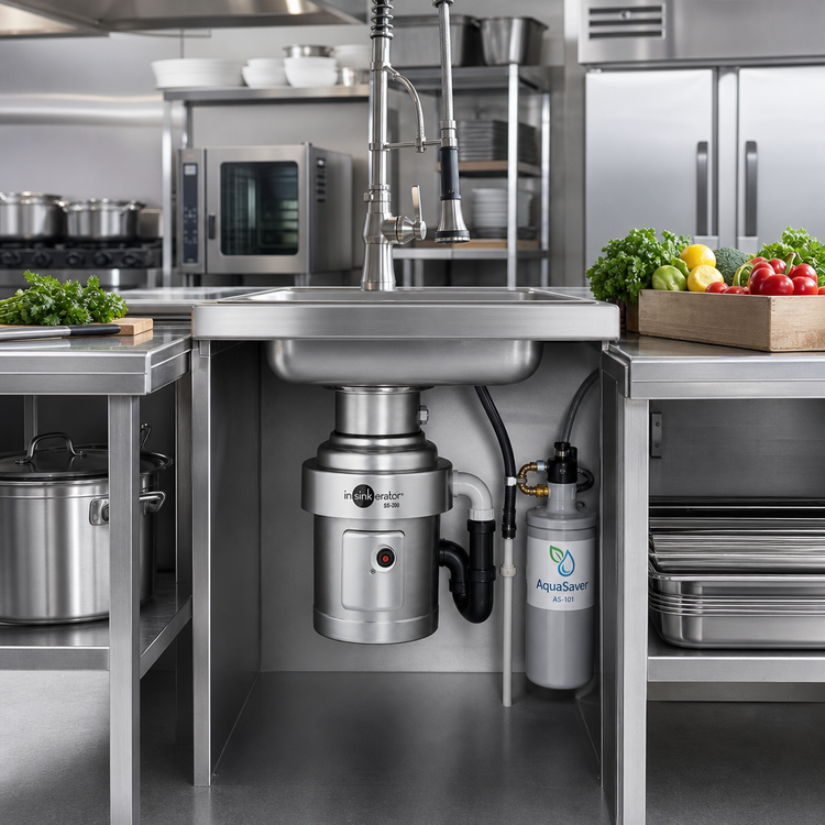 Product image #2 for InSinkErator SS-200 Medium-Capacity Complete Food Waste Disposer Package with AquaSaver AS-101, 2 HP, #5 Sink Mount Adaptor
