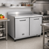 Thumbnail image #3 for Kelvinator Commercial 61-Inch Two-Section Countertop Worktop Refrigerator with Backsplash and Solid Doors