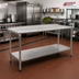 Thumbnail image #2 for Eagle Spec-Master 60-Inch x 30-Inch Stainless Steel Work Table with Rear Up-Turn and Adjustable Undershelf