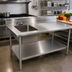 Thumbnail image #2 for John Boos 48 Inch x 30 Inch Stainless Steel Prep Table with Left Sink Bowl, 5 Inch Backsplash, and Adjustable Undershelf