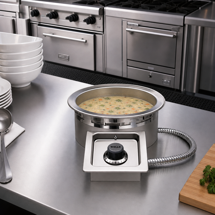 Product image #2 for Wells SS8TDUI Electric 7-Quart Round Drop-In Food Warmer, Top-Mount, Fully Insulated, Thermostatic, With Drain