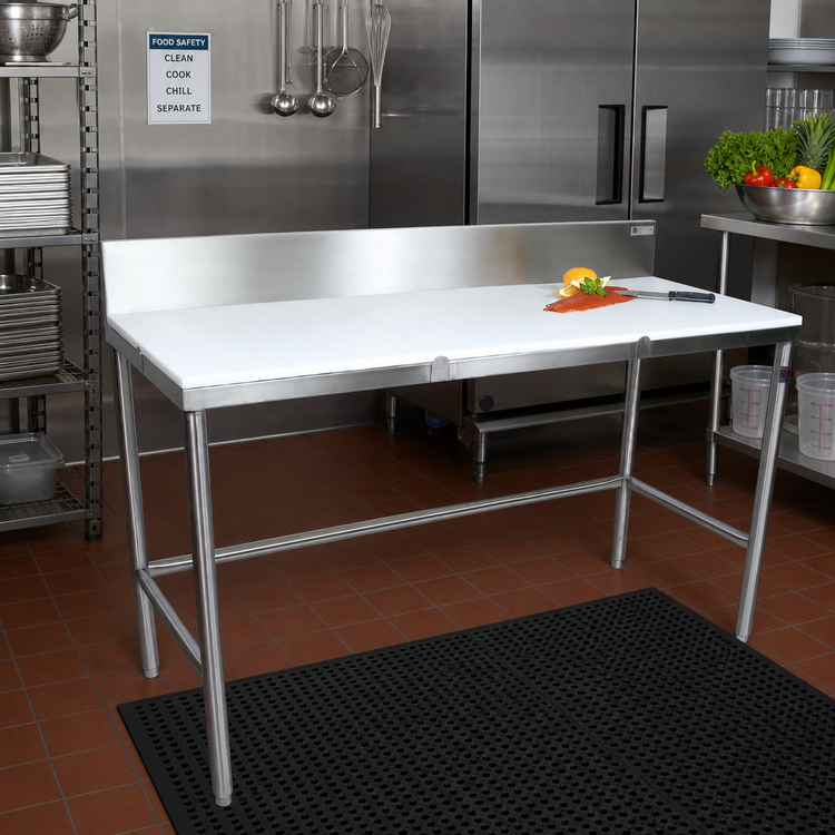 Product image #2 for John Boos 72-Inch x 24-Inch Reversible Poly Top Trimming Table with 6-Inch Removable Backsplash