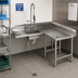 Thumbnail image #2 for Eagle Group 60 Inch Right-Hand Corner Soiled Dishtable with 20 x 20 x 5 Pre-Rinse Sink, 16 Gauge 304 Stainless Steel