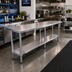 Thumbnail image #2 for Sapphire 84-Inch Underbar Stainless Steel Flat Top Worktable with Galvanized Legs and Undershelf