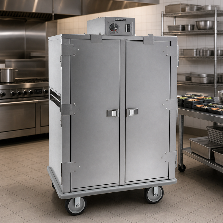 Product image #2 for Carter-Hoffmann PH1470 Mobile Heated Correctional Meal Delivery Cart with Insulated Stainless Steel Cabinet