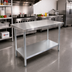 Thumbnail image #2 for Omcan 60-Inch x 18-Inch Flat Top Stainless Steel Work Table with Galvanized Undershelf