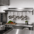 Thumbnail image #2 for John Boos Stallion 48-Inch Wall-Mount Stainless Steel Shelf with Pot Rack