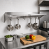 Thumbnail image #2 for John Boos Stallion 48-Inch Wall-Mount Stainless Steel Shelf with Pot Rack
