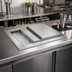 Thumbnail image #2 for BK Resources Drop-In Ice Bin with Sliding Cover, 28 x 18 Inches, 304 Stainless Steel