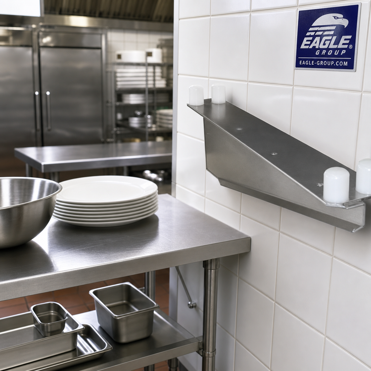 Product image #2 for Eagle Group Right-Hand Heavy Duty Single Knob Shelf C Bracket, 24-Inch Stainless Steel
