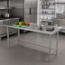 Thumbnail image #2 for Advance Tabco 120-Inch x 24-Inch 16-Gauge 430 Stainless Steel Work Table with 1-1/2-Inch Rear Up-Turn and Galvanized Base