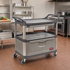 Thumbnail image #2 for Rubbermaid Commercial Products Xtra FG409400GRAY Instrument Cart with Lockable Doors, Sliding Drawers, 2 Shelves, Gray