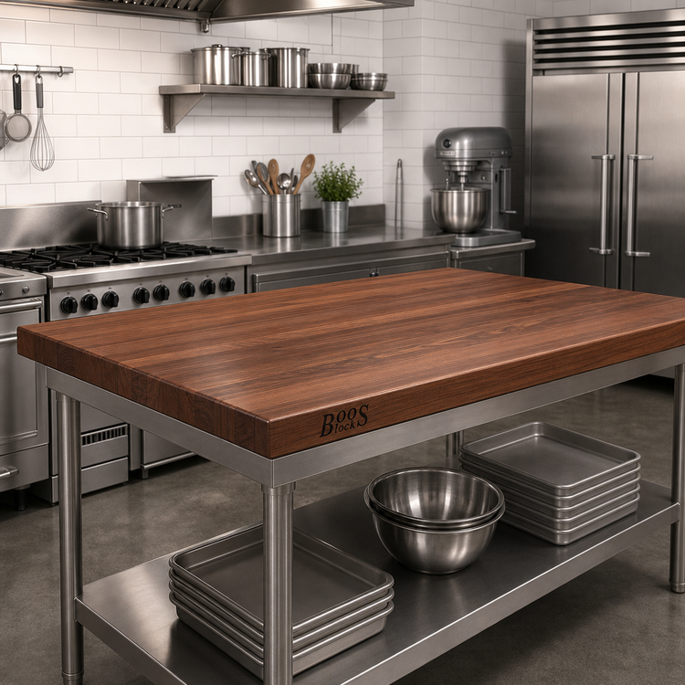 Product image #2 for Boos Block American Black Walnut Kitchen Countertop, 48"W x 38"D x 1-1/2" Thick, Edge Grain, Penetrating Oil Finish