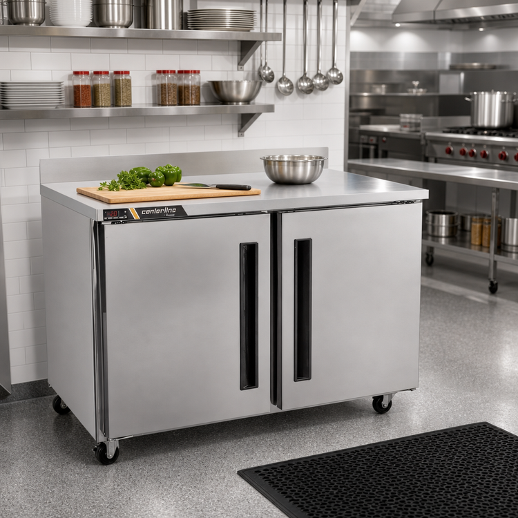 Product image #2 for Traulsen Centerline 36-Inch Two-Section Undercounter Worktop Freezer with Right-Hinged Solid Doors