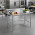 Thumbnail image #2 for Advance Tabco 60 Inch x 24 Inch 14 Gauge 304 Stainless Steel Work Table with 5 Inch Backsplash and Galvanized Open Base