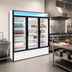 Thumbnail image #2 for Hoshizaki RM-65-HC-WHT Three-Section Reach-In Glass Door Refrigerated Merchandiser, 56.04 Cu. Ft., White