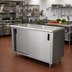 Thumbnail image #2 for Advance Tabco Special Value Series 72-Inch x 30-Inch Enclosed Work Table with Cabinet Base, Mid-Shelf, and Sliding Doors