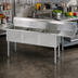 Thumbnail image #2 for BK Resources Three-Compartment Stainless Steel Sink with 15-Inch Right-Hand Drainboard, 15 x 15 x 14 Inch Bowls