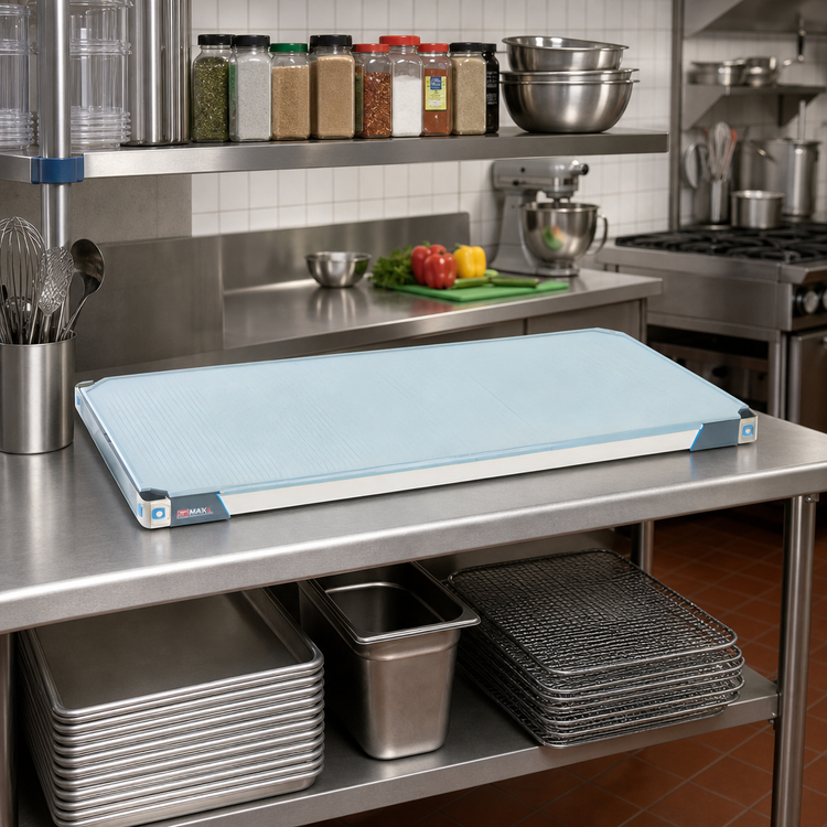 Product image #2 for MetroMax i 60"W x 18"D Solid Blue Polymer Shelf with Microban and Stainless Steel Corners