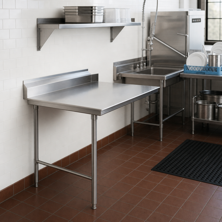 Product image #2 for Eagle Group Straight Left-to-Right Clean Dishtable, 24 x 30 Inches, 16/430 Stainless Steel Top