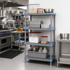 Thumbnail image #2 for Quantum Millenia QP183062V3S1 30"W x 18"D x 62"H Gray Polymer Stationary Starter Shelving Unit with 4 Shelves