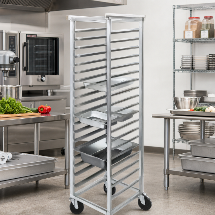Product image #2 for Channel Standard Series 12 x 20 End-Load Steam Table Pan Rack with 5-Inch Casters, Aluminum, 11-Pan Capacity
