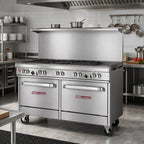 Thumbnail image #2 for Southbend (Middleby) Ultimate 4603DD-2G 60-Inch Gas Restaurant Range with 6 Open Burners, 24-Inch Griddle & 2 Standard Ovens