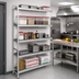 Thumbnail image #2 for Fermostock 5-Tier Corner Expansion Polymer Shelving Unit, 83 Inch H x 38 Inch W x 18 Inch D