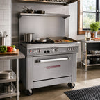 Thumbnail image #2 for Southbend (Middleby) Ultimate 4364A-2G 36-Inch Gas Restaurant Range with 24-Inch Griddle, 2 Open Burners, and Convection Oven