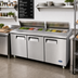 Thumbnail image #2 for Atosa 72.7-Inch Three-Section Sandwich/Salad Prep Table Refrigerator with 3 Solid Doors