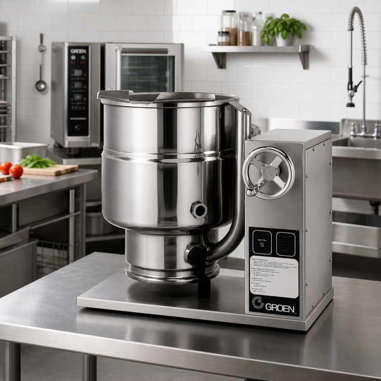 Product image #2 for Groen TDBC-40C Electric Tabletop 40 Qt Tilting Kettle with Classic Controls