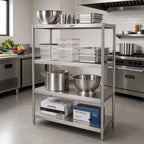 Thumbnail image #2 for John Boos SUS-245436-2 Stainless Steel Dry Storage Shelving Unit, 54W x 24D x 36H, 2 Adjustable Shelves