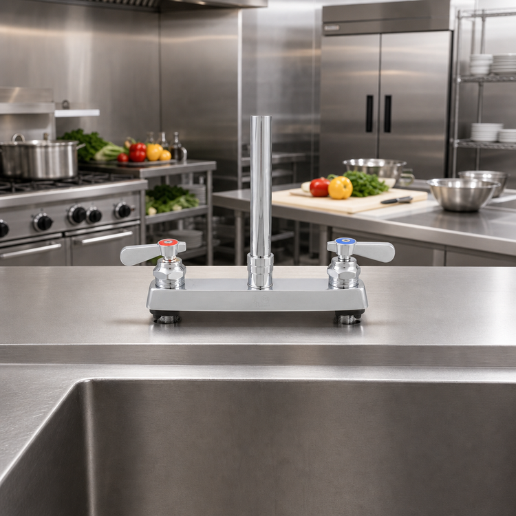 Product image #2 for OptiFlow Heavy Duty Deck Mount Faucet Body, 8-Inch Centers, No Spout, Lead Free