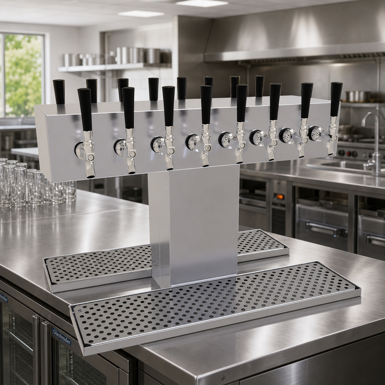 Product image #2 for Glastender DT-16-SSR Double-Sided Countertop Draft Dispensing Tower, 16 Faucets, Glycol-Cooled