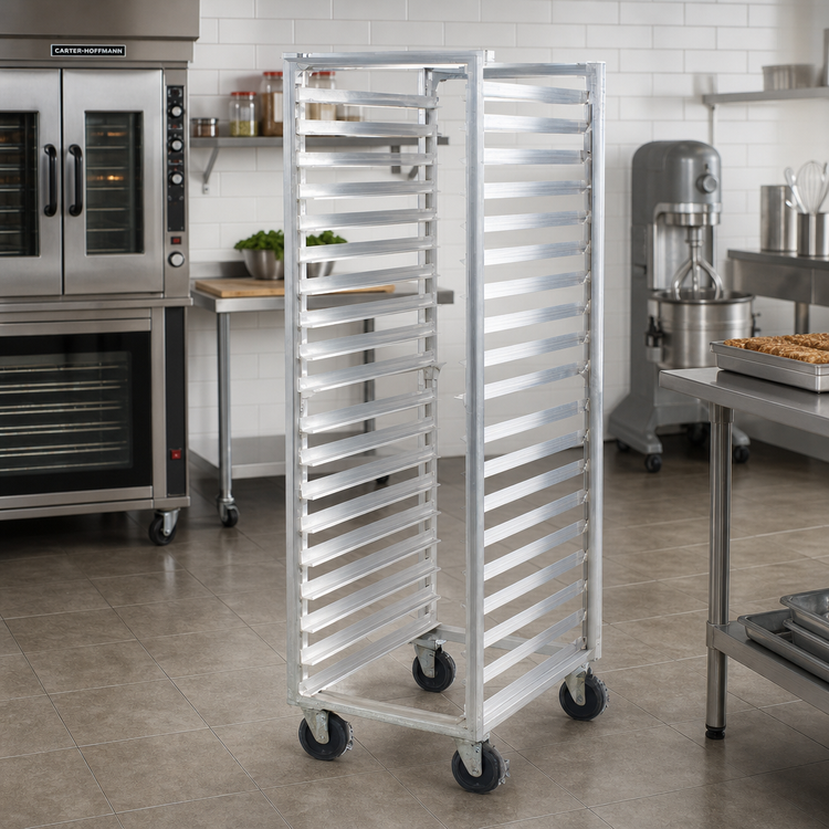 Product image #2 for Carter-Hoffmann 16-Pan Fixed Angle End-Loading Aluminum Tray Rack for 18 x 26-Inch Trays