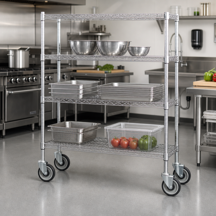 Product image #2 for Advance Tabco 5-Inch Stem Caster Set of 6 with 2 Brakes for 35-1/2-Inch Working Height Shelving