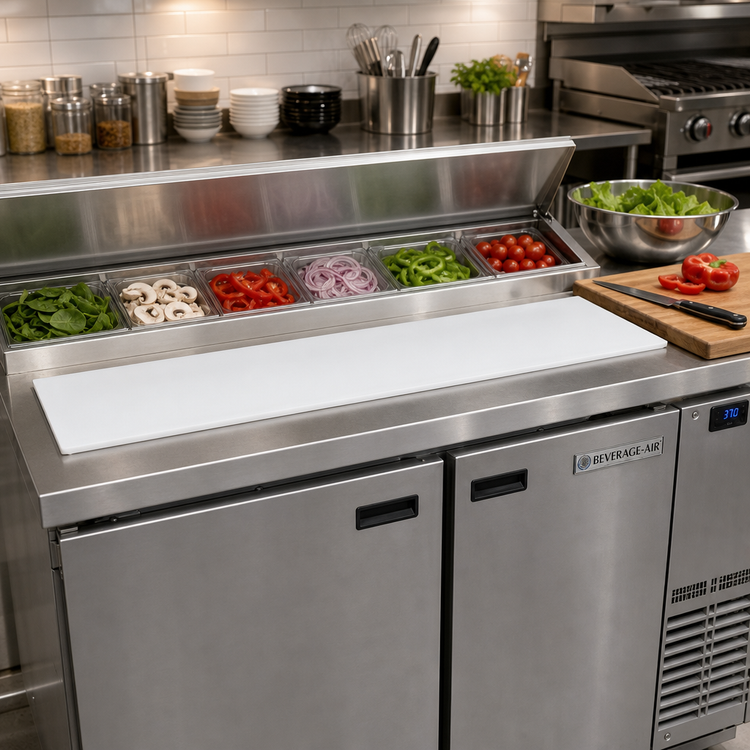 Product image #2 for Beverage-Air 17-Inch White Poly Cutting Board for SPE60C/SPED60C Prep Tables