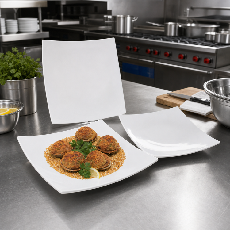 Product image #2 for American Metalcraft Endurance 16-Inch Square Curved Melamine Plate, White