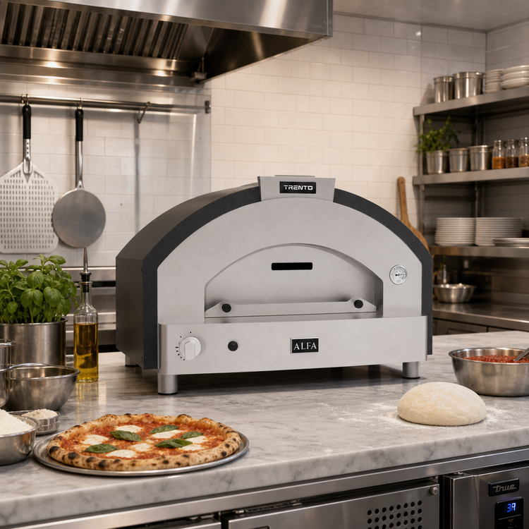 Product image #2 for Trento Alfa Quick Series Single-Deck Countertop Natural Gas Pizza Oven, 4-Pizza Capacity