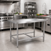 Thumbnail image #2 for 18-Gauge Stainless Steel Flat-Top Work Table with Open H-Frame Base, 72 x 30 x 36 Inches