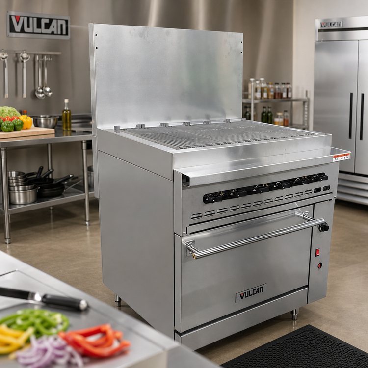 Product image #2 for Vulcan Endurance 36" Propane Gas Restaurant Range with 36" Charbroiler and Standard Oven