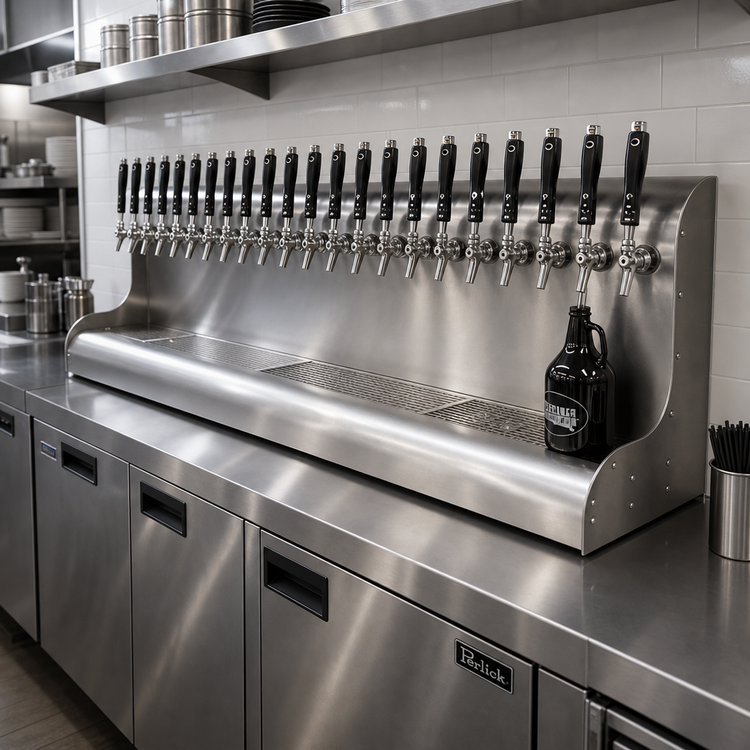 Product image #2 for Perlick 21-Faucet Modular Wall-Mount Glycol-Cooled Draft Beer Dispensing Tower