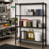 Thumbnail image #2 for Quantum 48 in. W x 21 in. D x 74 in. H Black Epoxy Antimicrobial Wire Shelving Starter Kit