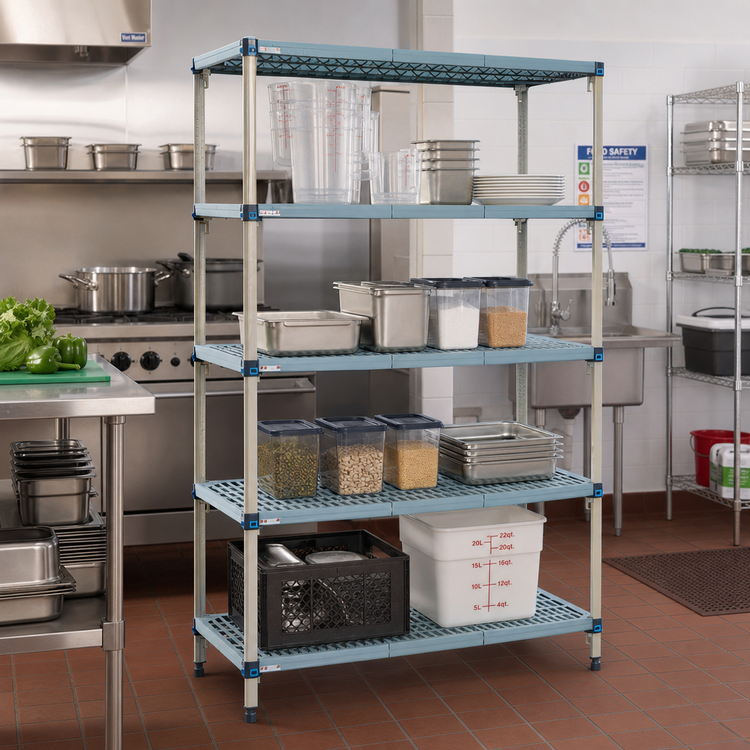 Product image #2 for MetroMax Q 5-Shelf Starter Polymer/Wire Shelving Unit, 24"W x 21"D x 74"H